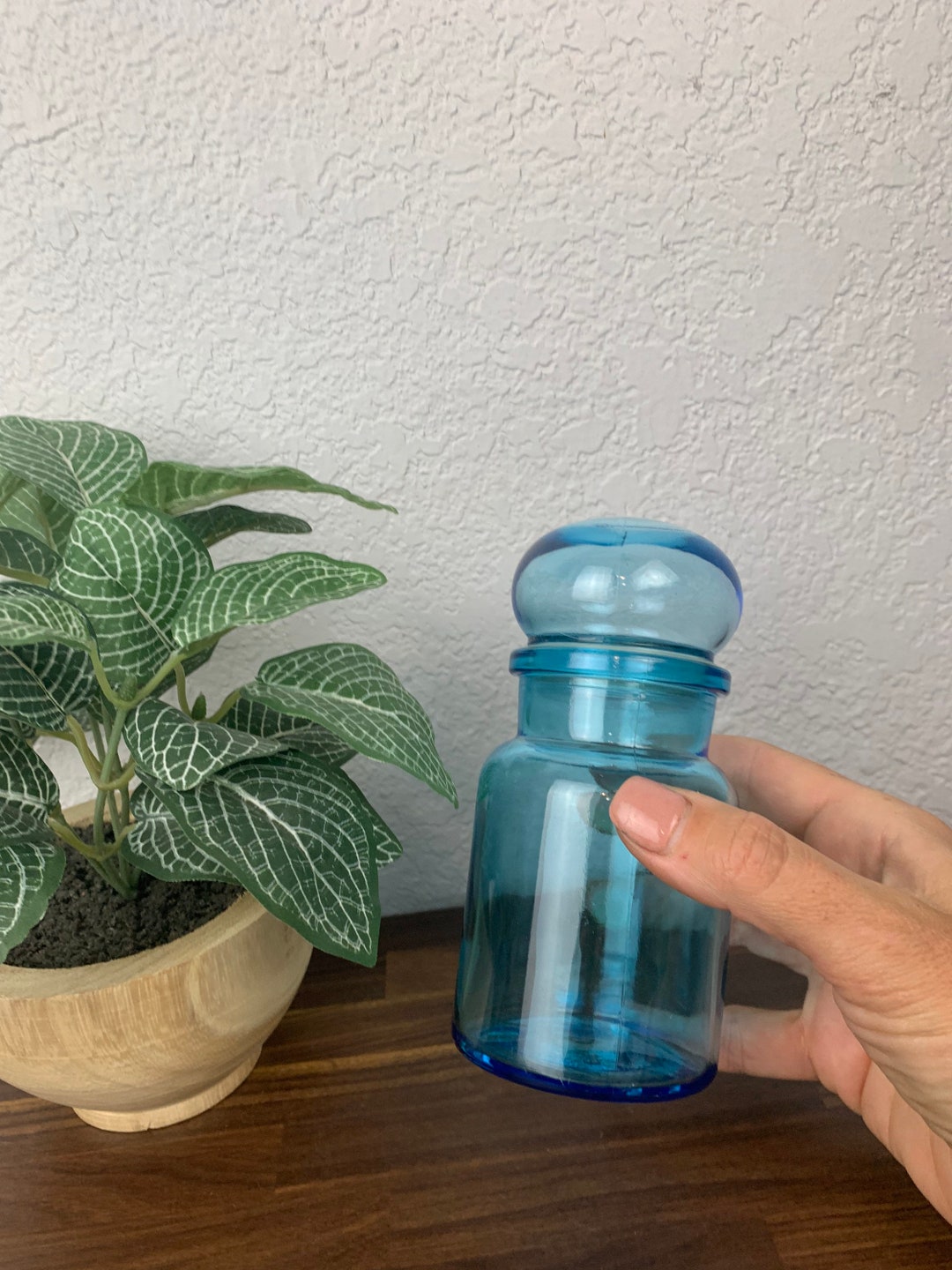 Vintage Aqua Blue Apothecary Jar Etsy