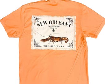 New Orleans Cajun Country Crawfish T-Shirt | Big Easy Garment-Dyed Tee