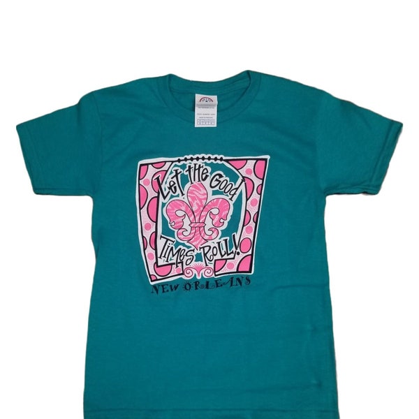 Unisex New Orleans ' let the good times roll' T-shirt, Kids Fleur New Orleans t-shirt
