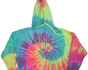 New Orleans Tie-dye Hoodie Unisex, Louisiana Graphic Sweatshirt Hoodie, Big Easy Pullover Gift