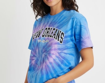 New Orleans Tie-Dye Tee – Blue & Purple