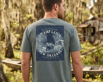 Swamp Lands Gator Territory T-Shirt, New Orleans Louisiana Alligator Graphic Tee