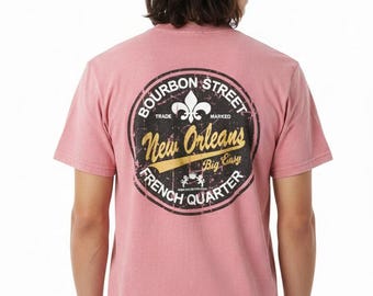 New Orleans Bourbon Street French Quarter Stone Wash Tee