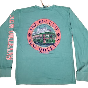 Unisex New Orleans Long sleeve southern state of mind t-shirt, New Orleans street car long sleeve side print  t-shirt