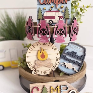 Tier tray svg. tiered tray svg. camping tier tray svg. camping tiered tray svg. laser files svg. glowforge files svg camping bundle svg. svg