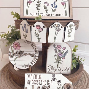 wildflower tier tray. tier tray svg. tiered tray svg. boho tier tray svg. spring tier tray svg. wildflower svg. wildflower bundle svg. svg