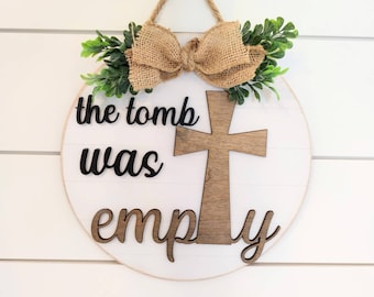 religious door hanger svg. easter door hanger svg. religious easter files svg. easter signs svg. the tomb was empty svg. laser files svg.