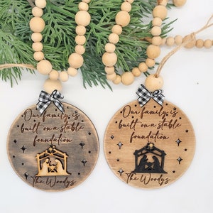 christmas ornament svg. laser christmas svg personalized family ornaments svg. glowforge files svg religious ornaments svg.stable foundation