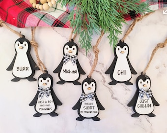 ornamentos de pinguim svg. pinguins svg. enfeites de natal svg. arquivos laser natal. pinguim svg. pacote de pinguins svg. glowforge svg. laser
