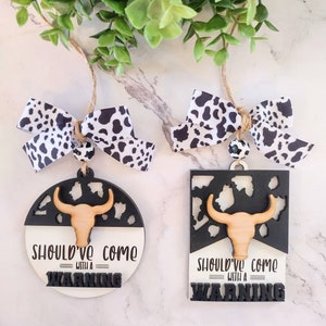 car charms svg. bag tag svg. western car charms svg. with a warning svg. cowboy car charm svg. western bogg bag svg. car charms svg, laser