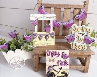 Spring tier tray svg. spring tiered tray svg. tier tray svg. tiered tray svg. laser files svg. glowforge svg. spring bundle svg. butterfly