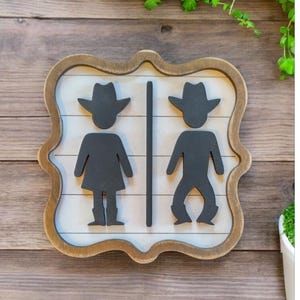 Cowboy Cowgirl Badezimmer Laser Zeichen Datei svg