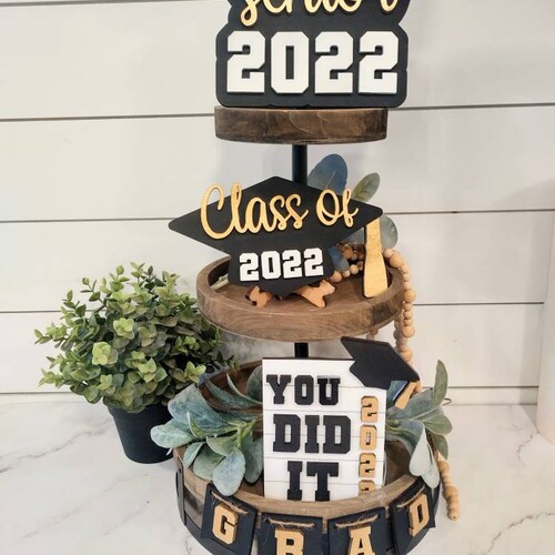 Graduation Tier Tray Svg. Graduation Tiered Tray Svg. Grad Etsy