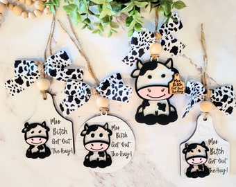 cow car charm svg. cow car charms svg. cow ornament svg. cow laser files svg cow sign svg. glowforge laser files. laser files.christmas svg