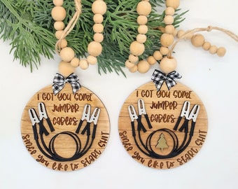 Original designer.christmas ornament.co worker ornament svg. Laser files.Funny Christmas ornaments svg.Jumper cables svg.Glowforge files.