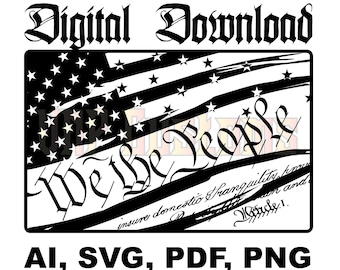 We the People Flag SVG,American Flag Svg For Cricut and Silhouette, USA Flag Cut File, digital download,  silhouette files, Instant Download