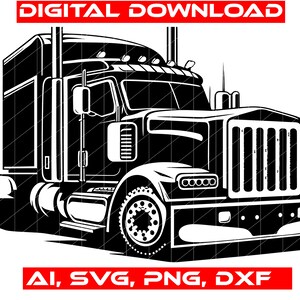 Trucking Designs for Cricut Truck Cut file Clipart ,  Cutfile, cut File, Image ClipArt Svg, laser engraving file, Semi Truck Sublimation Png