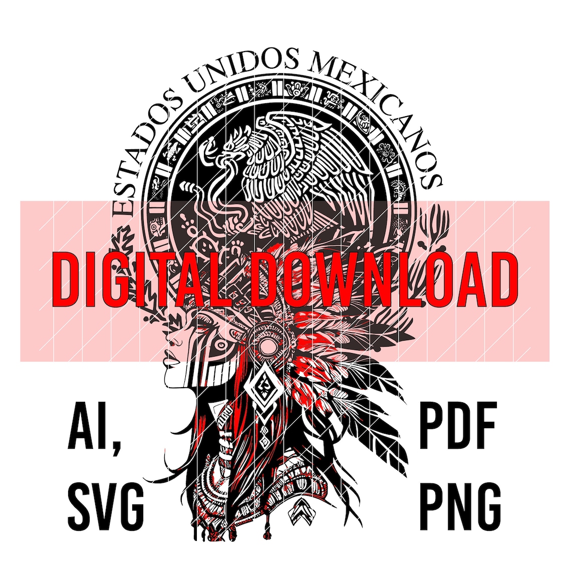 Aztec Woman SVG File Aztec Calendar SVG Laser Engraving Etsy