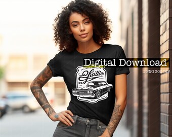 Maqueta de camiseta negra Bella Canvas / Mujer con los brazos cruzados (Descarga digital)