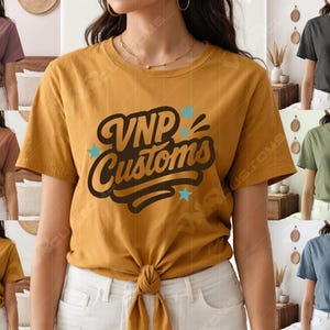 Tied T-Shirt Mockup Bundle for Etsy | 6 Styled PNGs in Trendy Colors | Boho Female Model Mockups | 300 DPI High-Res Shirt Display