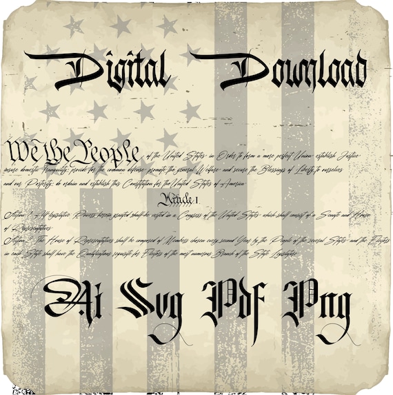 We The People Constitution SVG, American Flag Cut File (Digital Download)