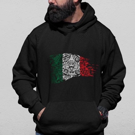 ◆Chubasco◆ AZTEC AZR0601 AZTEC2 REDBLACK Mexican Aztec Calendar Poncho Gaban - Handmade Heritage Fashion