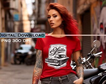 Maqueta de camiseta roja Bella Canvas para mujer (descarga digital)