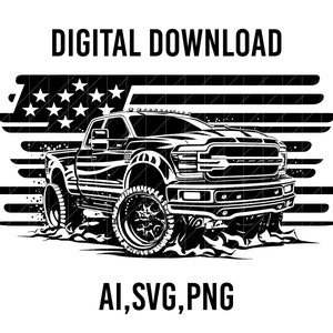 American flag truck , ClipArt Svg, laser engraving Off Road file, Classic offroad Svg, Hiking Design, Adventure Ai,svg,png,