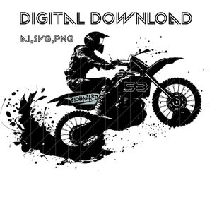 Motocross Racing Svg / Cricut & Silhouette / Dxf / Racing Svg / Clipart auto / Moto / Eps / Clipart Motocross / Vector / Ai / Svg / Png