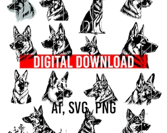 German Shepherd SVG Bundle | Dog Mom Clipart (Digital Download)