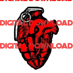 Heart SVG,Png,Svg , Laser File, Anatomical Heart Clip Art,  Grenade SVG Files, SVG Files, Grenades, Silhouette Cameo, Cricut