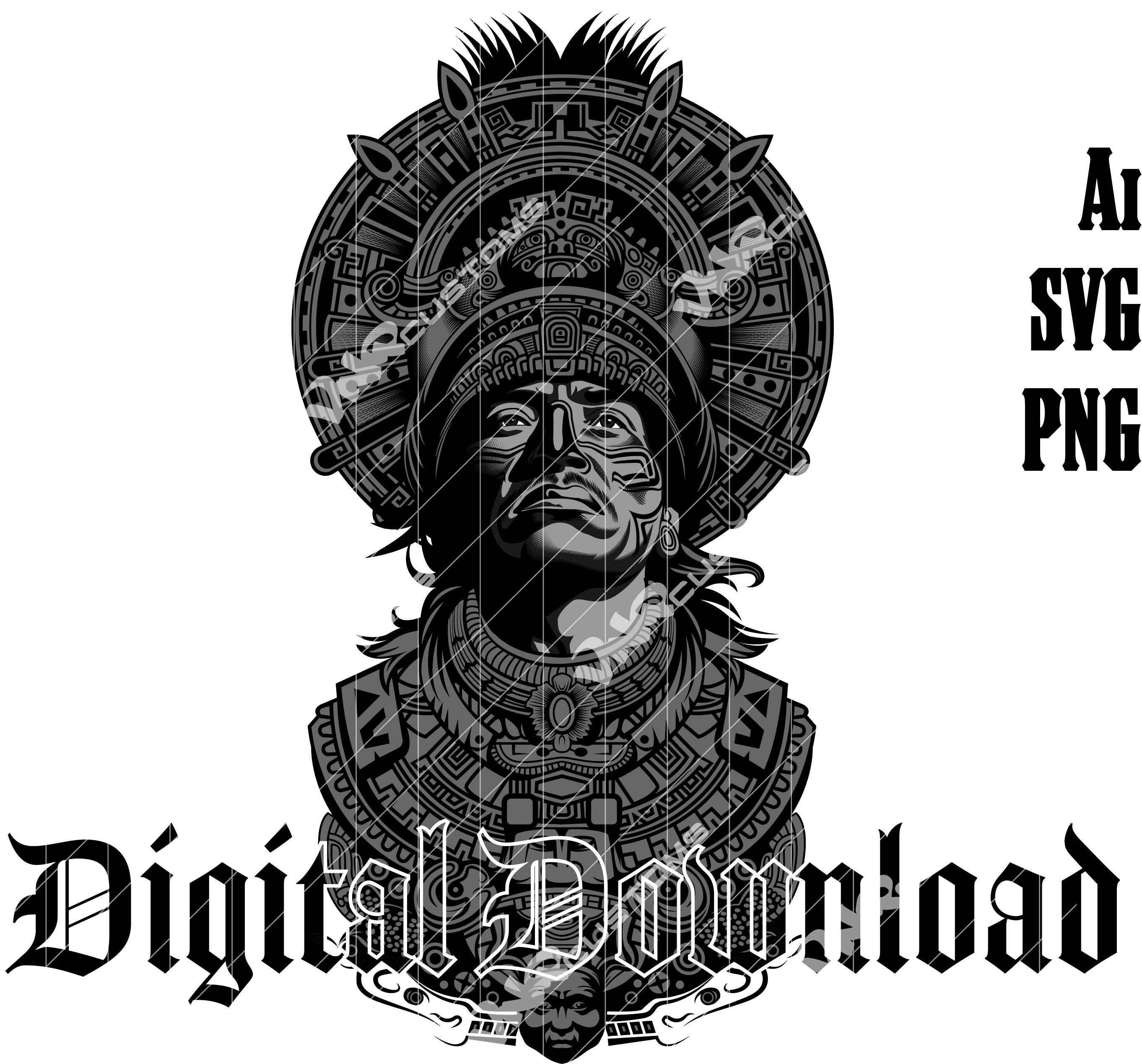 Aztec Warrior SVG, Maya Priests, Mexican Pyramid Design (digital ...