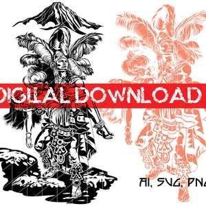 leyenda Azteca SVG, Azteken, Maya SVG, png, Aztekenkalender SVG, Lasergravurdatei, mexikanische Kulturdatei, mexikanisches Sublimationsdesign