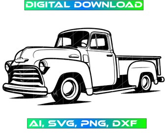 Classic Pickup Truck SVG, Retro Truck and Car Clipart, Classic Car and Truck, Off Roading | Offroading Vehice Svg, 6 svgs, Png Vehicle