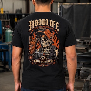 Welder Shirt, Blue Collar Pride Tee, Welder Skull Graphic, Tradesman Gift, Built Different Shirt, Welding Gift for Dad”