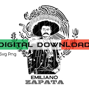 Emiliano Zapata Svg, leyenda azteca SVG, aztèque, maya SVG, png, fichier de gravure laser, fichier de culture mexicaine, design mexicain par sublimation