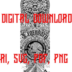 Aztec Calendar Sleeve SVG, High Detail Laser File (Digital Download)