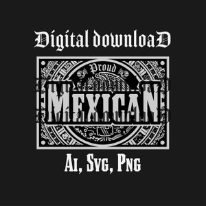 Fier svg mexicain, Sello De Mexico SVG, fichiers coupés aigle mexicain, fichiers numériques svg png pour cricut et silhouette, bandera mexicana