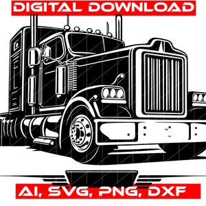 Truck Cut file  Clipart , Trucking Designs for Cricut Cutfile, cut File, Image ClipArt Svg, laser engraving file, Semi Truck Sublimation Png