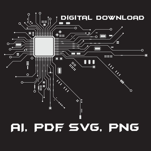 Circuit Board digital download,  Circuit Board Pattern Svg, Instant download Circuit board,