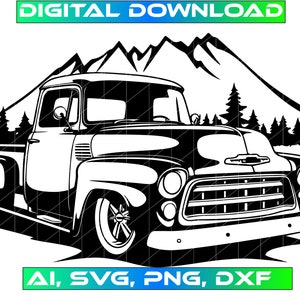 Pickup truck svg, Retro Truck and Car Clipart, Classic Car and Truck, Off Roading | Offroading Vehice Svg, 6 svgs, Png Vehicle