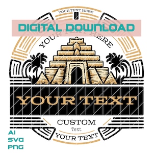 Piramide perzonalizada Chichen itza SVG File, Aztec Calendar SVG, fichier de gravure laser, fichier d’état mexicain, conception de sublimation mexicaine