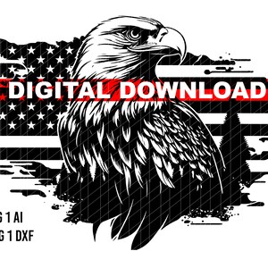 American Flag Art Svg,Ai,Dxf,Png, US Flag and Eagle Svg, USA Distressed Flag with Eagle SVG Design, Cricut and Silhouette Eagle Flag