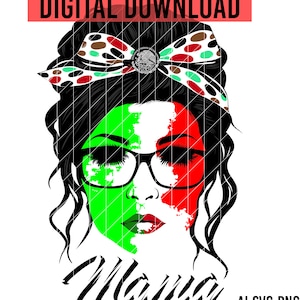Maman bun SVG File, couleurs modifiables SVG, fichier de gravure laser, fichier d’état mexicain, conception de sublimation mexicaine