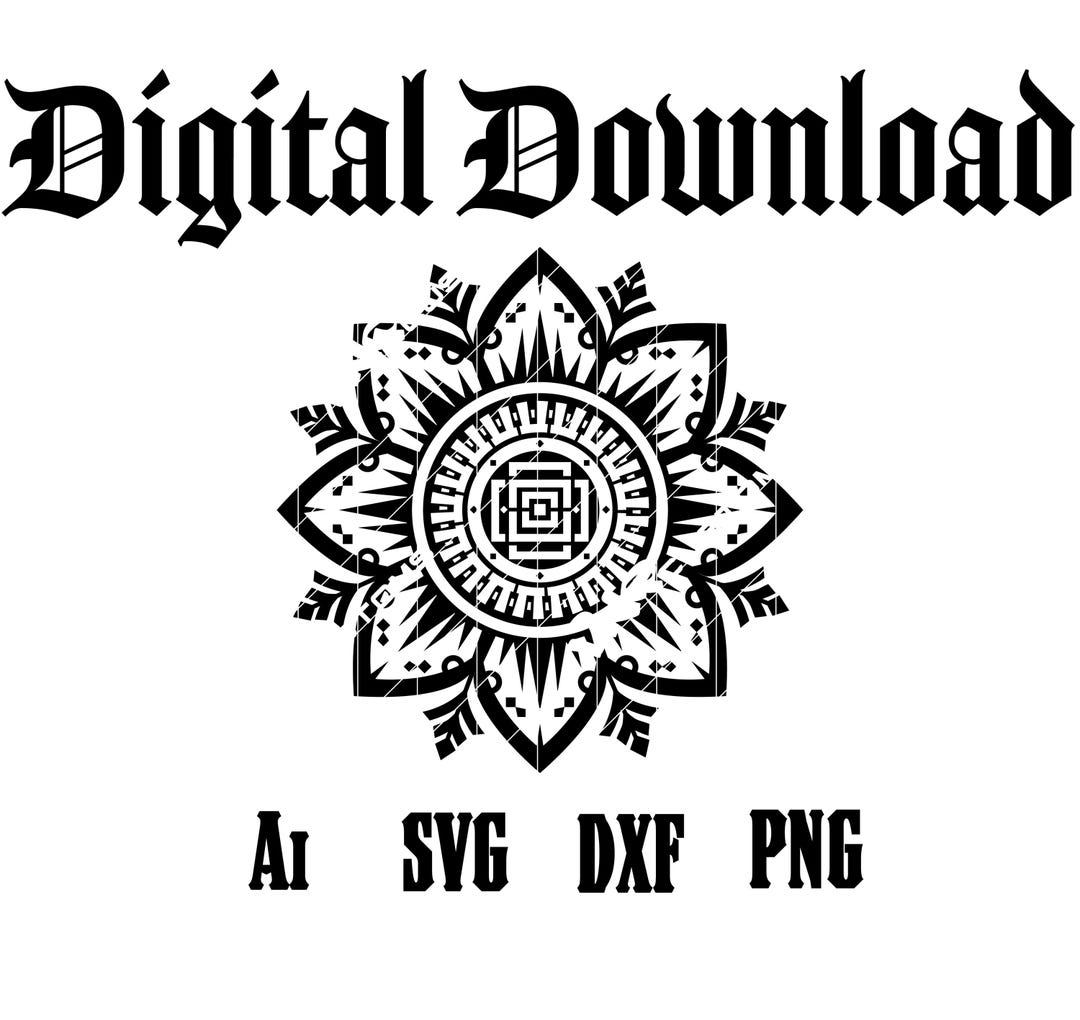 Aztec Ornament SVG CNC File Mandala Tribal Design Laser Cut Dxf AI Png ...