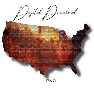 USA Rostige Landkarte, We The People Png, Verfassung png, Amerikanische Flagge Png, Amerikanische Kultur Kunst, digitaler Download, US Map Clipart