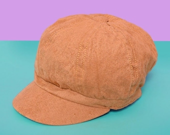 Y2K Deadstock Faux Suede Newsboy Cap 2 Colors  FREE SHIPPING