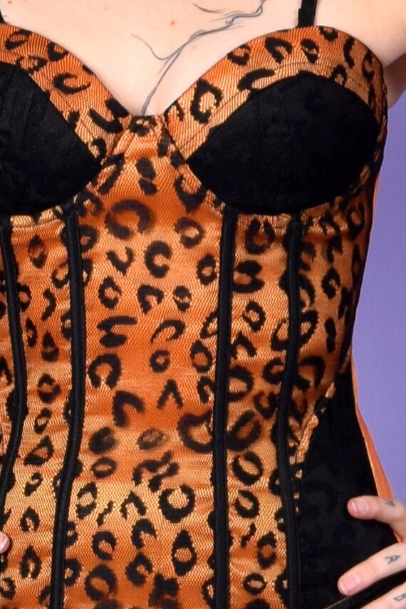 Deadstock Stretchy Y2K Leopard Corset - image 2