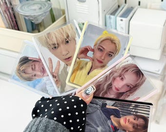 PVC-FREE Colored Kpop Photocard Toploaders (35PT) + Protective Film | Photocard Holder for Deco Toploader Trading Card Protector