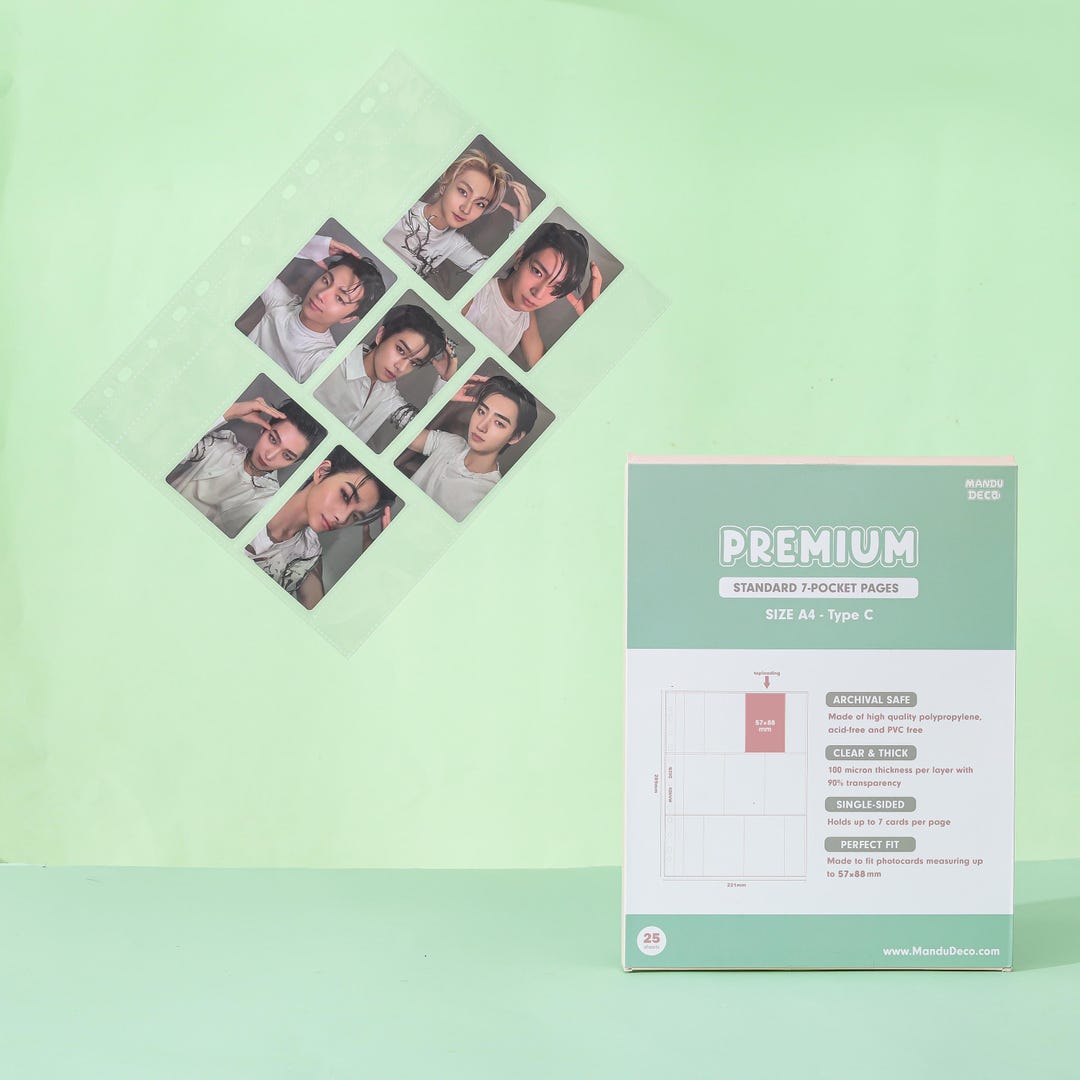 Mandu Deco OT7 7ポケット A4バインダーページ クリア 25枚パック Kpop